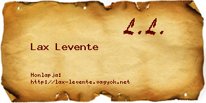 Lax Levente névjegykártya